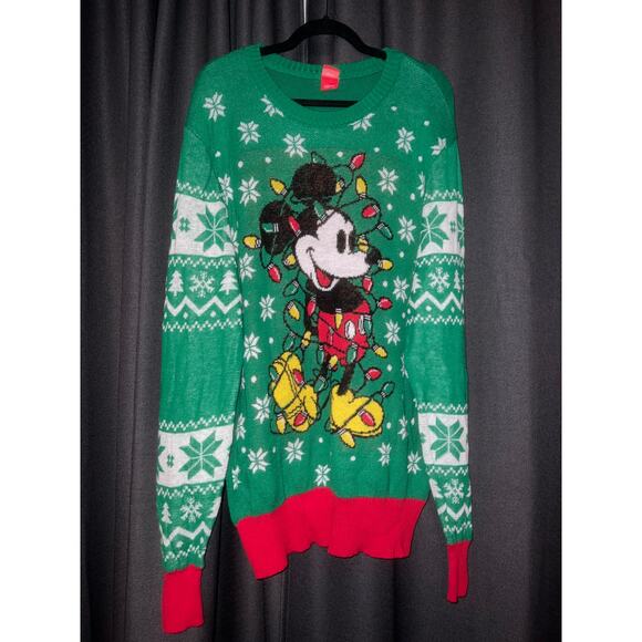 Ugly Christmas Sweater Xmas Size Large Disney Mickey - Picture 1 of 3